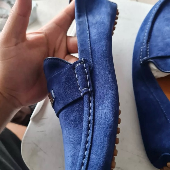 Gucci Men's Blue Suede Driver Loafers Size 12 US - Picture 5 of 11